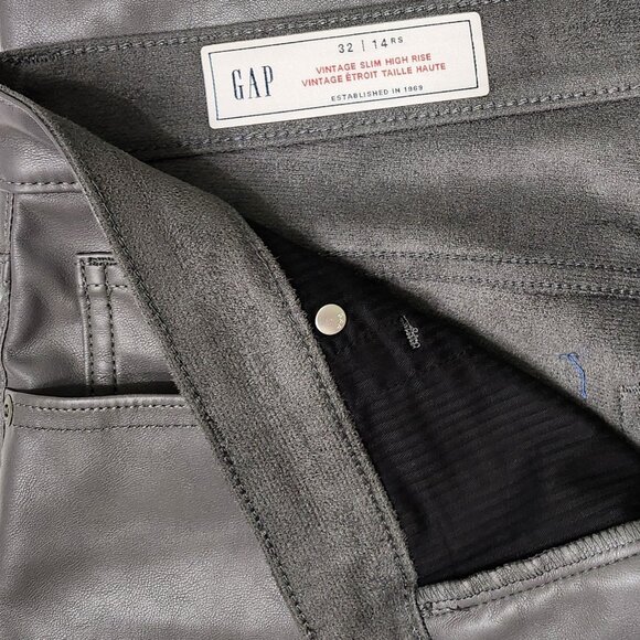 Grey Faux Leather Pants For Ladies - Picture 9 of 11